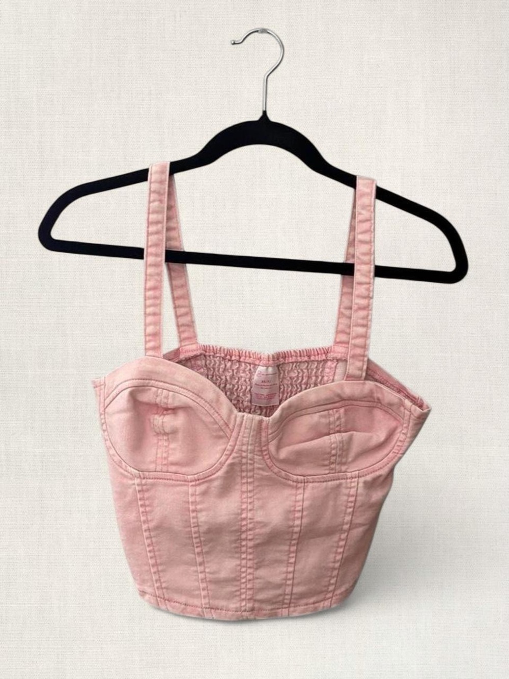 No Boundaries Pink Bustier Crop Top - Light Pink Corset Tank